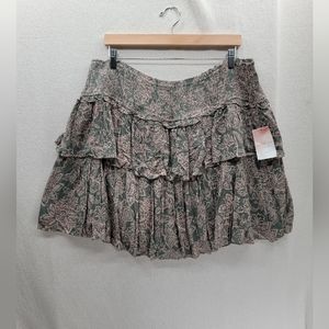 NWT Beautiful Soul Floral Tiered Rayon Lined Skirt Fits Size-20